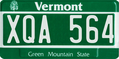 VT license plate XQA564