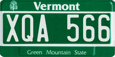 VT license plate XQA566