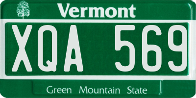 VT license plate XQA569