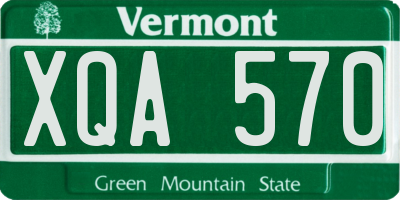 VT license plate XQA570