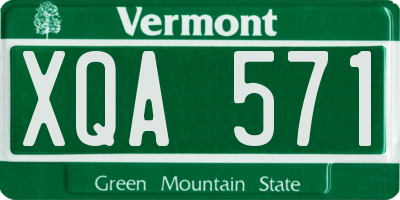 VT license plate XQA571