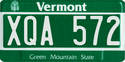 VT license plate XQA572