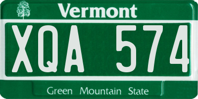 VT license plate XQA574