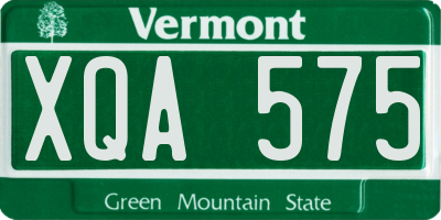 VT license plate XQA575