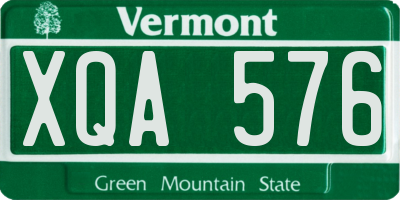 VT license plate XQA576