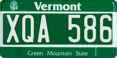 VT license plate XQA586