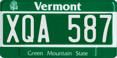 VT license plate XQA587