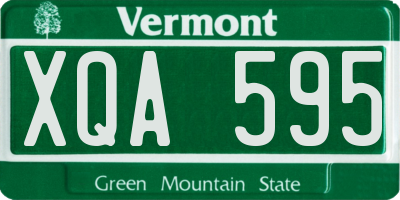 VT license plate XQA595
