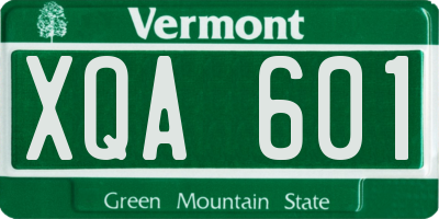 VT license plate XQA601