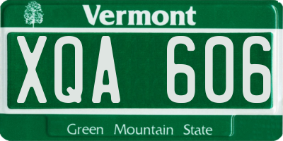 VT license plate XQA606
