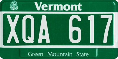 VT license plate XQA617