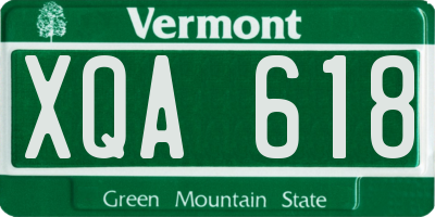 VT license plate XQA618
