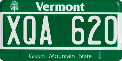 VT license plate XQA620