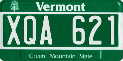 VT license plate XQA621