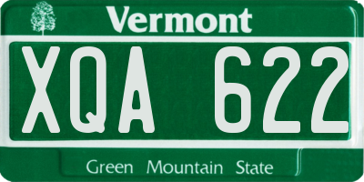 VT license plate XQA622