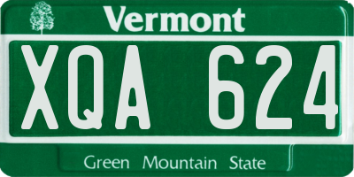 VT license plate XQA624