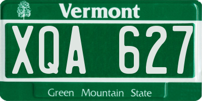 VT license plate XQA627