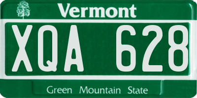 VT license plate XQA628