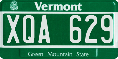 VT license plate XQA629