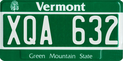 VT license plate XQA632