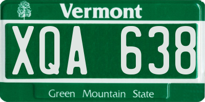 VT license plate XQA638
