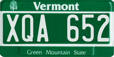 VT license plate XQA652