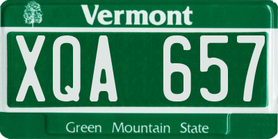 VT license plate XQA657