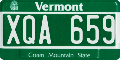 VT license plate XQA659