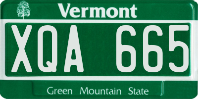 VT license plate XQA665