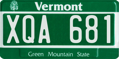 VT license plate XQA681