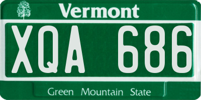 VT license plate XQA686