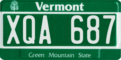 VT license plate XQA687