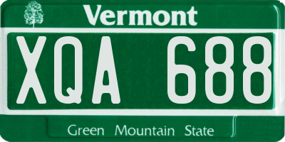 VT license plate XQA688