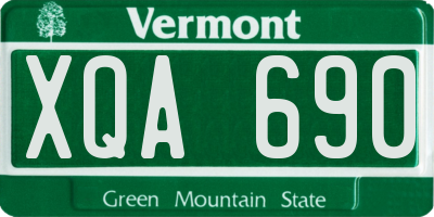 VT license plate XQA690
