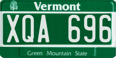 VT license plate XQA696