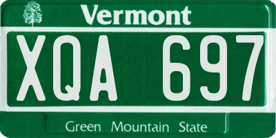 VT license plate XQA697