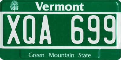 VT license plate XQA699