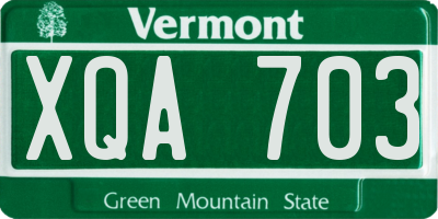 VT license plate XQA703