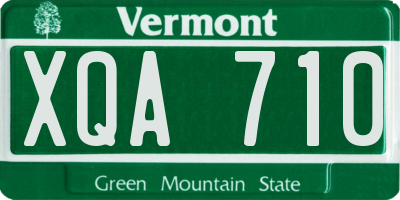 VT license plate XQA710