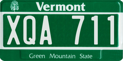 VT license plate XQA711