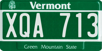 VT license plate XQA713