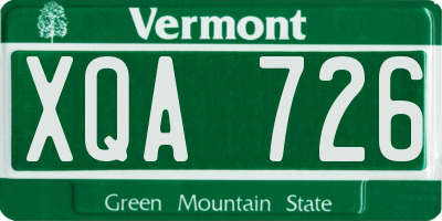 VT license plate XQA726