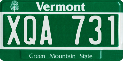 VT license plate XQA731