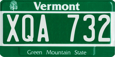 VT license plate XQA732