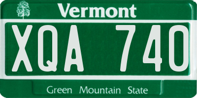 VT license plate XQA740