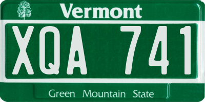 VT license plate XQA741