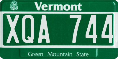 VT license plate XQA744