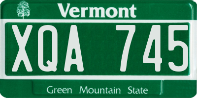 VT license plate XQA745