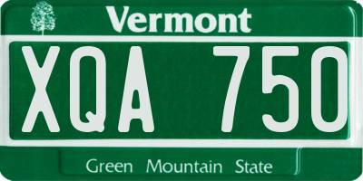 VT license plate XQA750