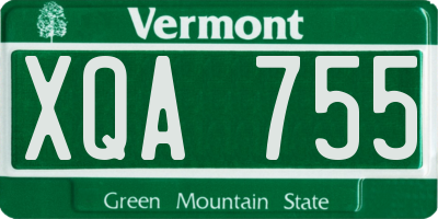 VT license plate XQA755